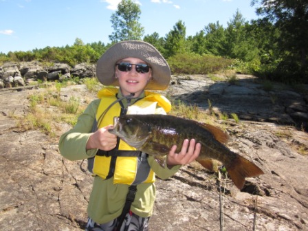 Liam Smallie French River Summer 2011.jpg - Liam's smallmouth was caught is on a Kreature Bait from Gary Yamamoto.